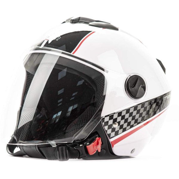 Шлем мото открытый HIZER 217 #1 (M) white
