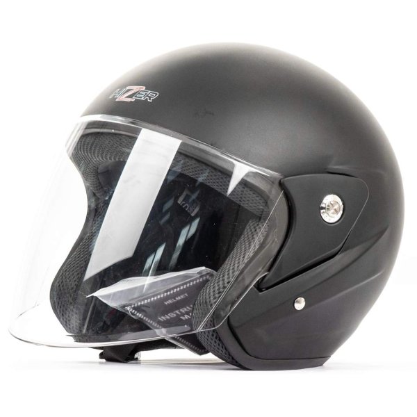 Шлем мото открытый HIZER 212  matte-black (L)