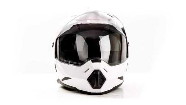 Шлем мото мотард HIZER J6802 #2 (M) white (2 визора)