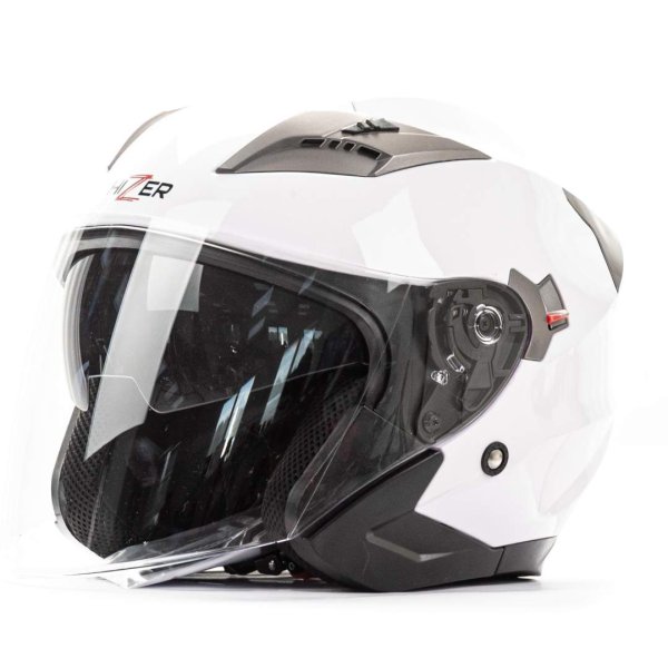 Шлем мото открытый HIZER 227 (L) #2 white (2 визора)